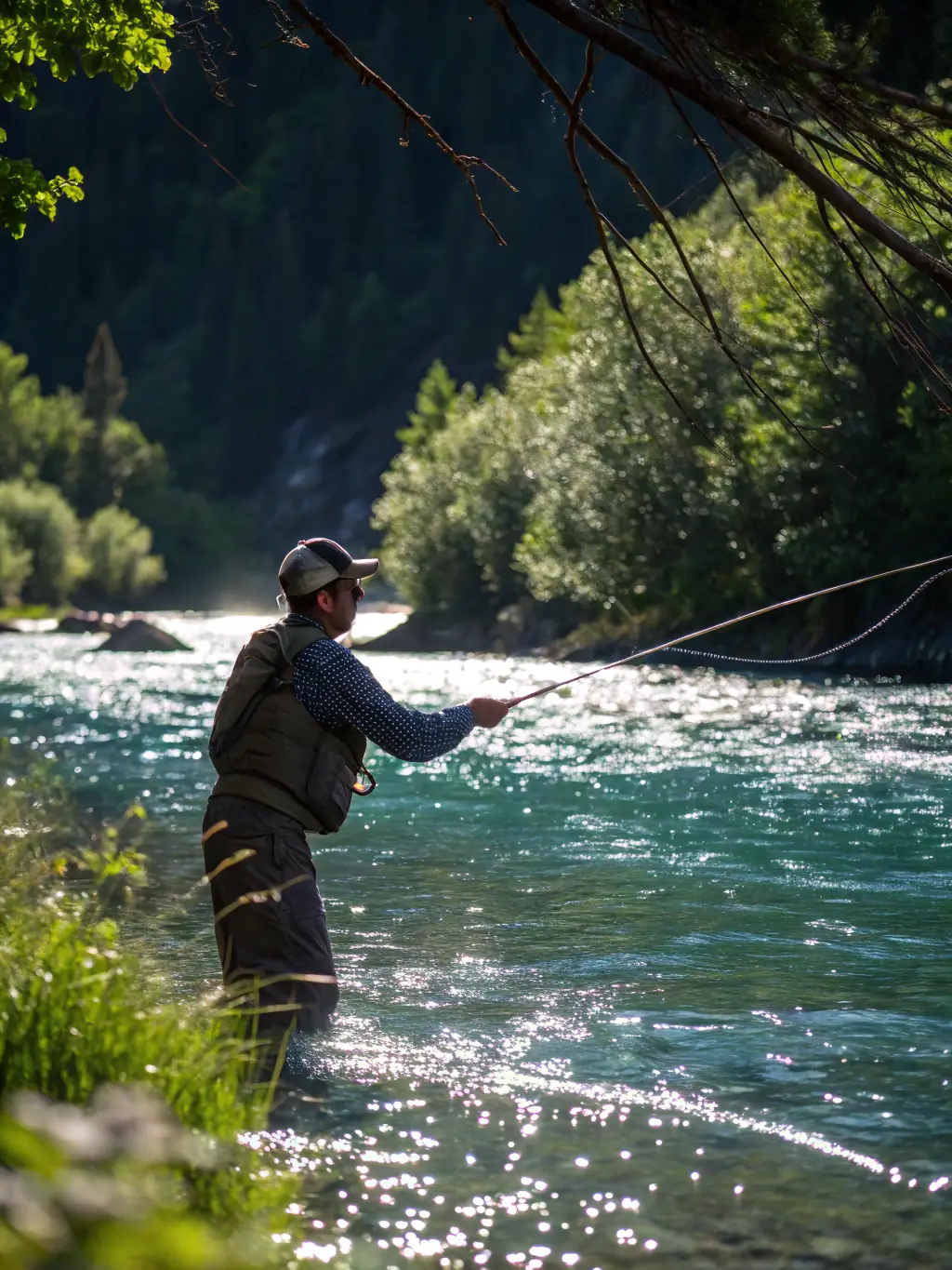 A close-up shot of a TEAM CARNA member releasing a fish back into the water, emphasizing the organization's commitment to sustainable fishing practices and conservation.