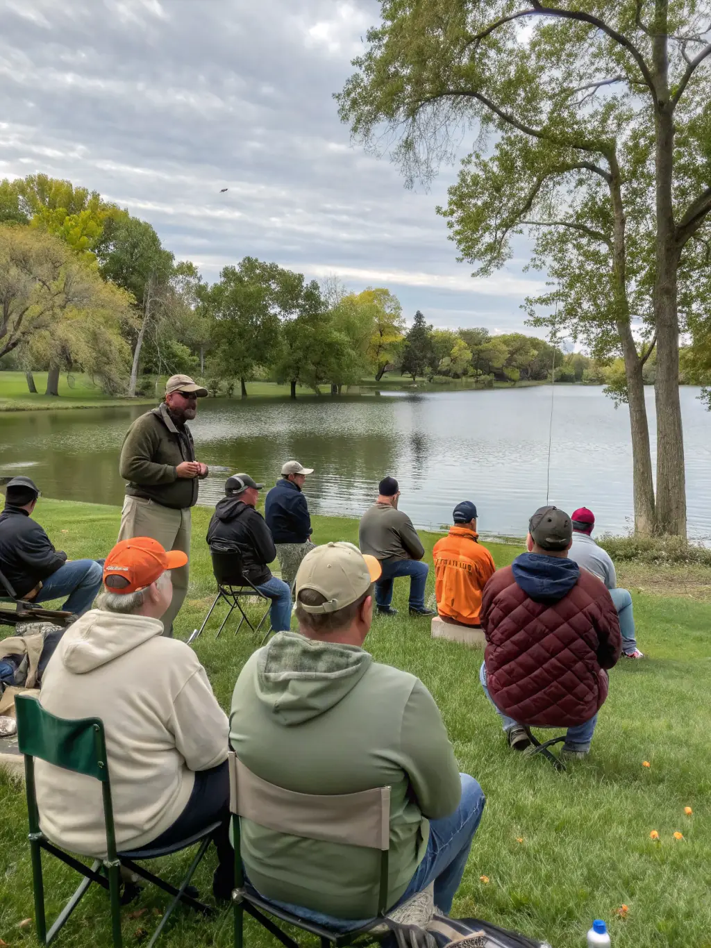 A dynamic image of children participating in a TEAM CARNA fishing school, learning about lure techniques and aquatic conservation.